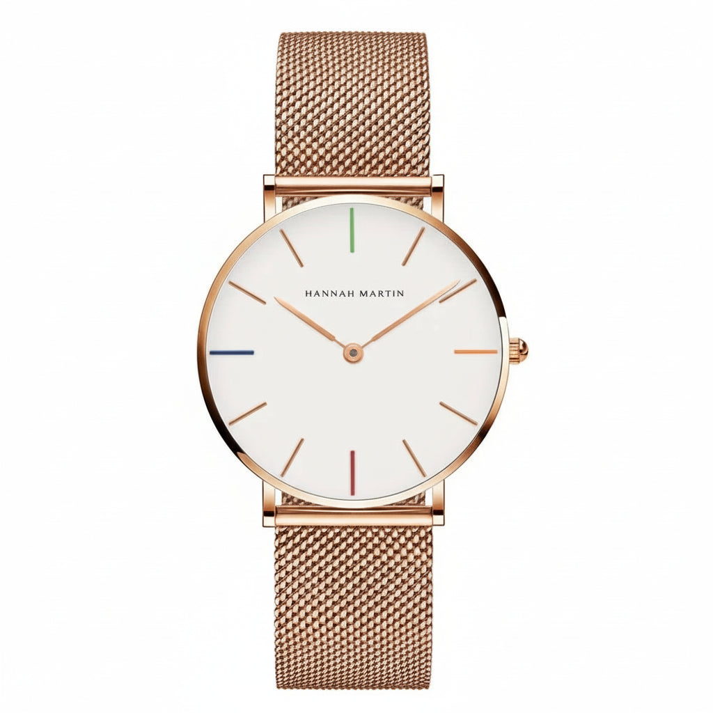 Montre Femme Hannah Martin – 36mm – Quartz Japonais – Acier Inoxydable – Étanche