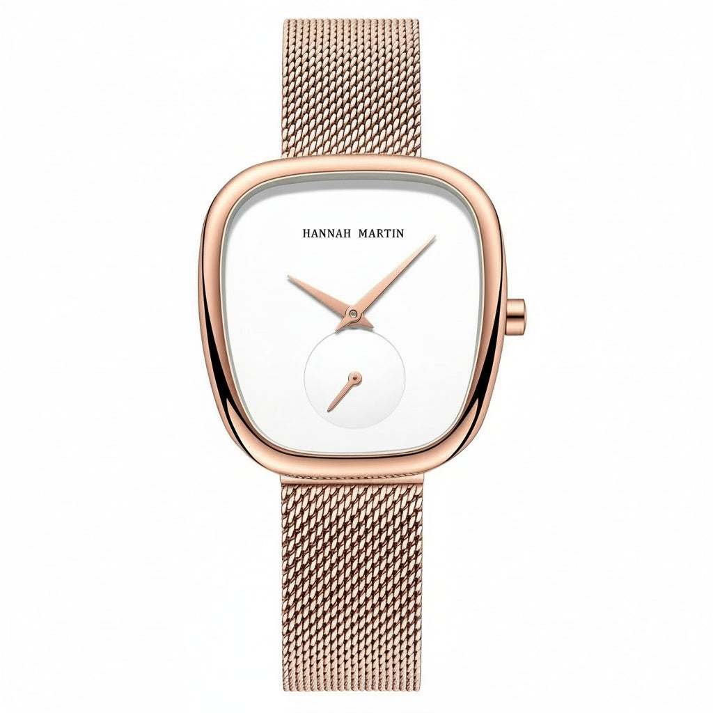Montre Femme de Luxe Originale Hannah Martin – Mode – Acier Inoxydable – Mouvement Quartz – Étanche – Montre Élégante pour Femme
